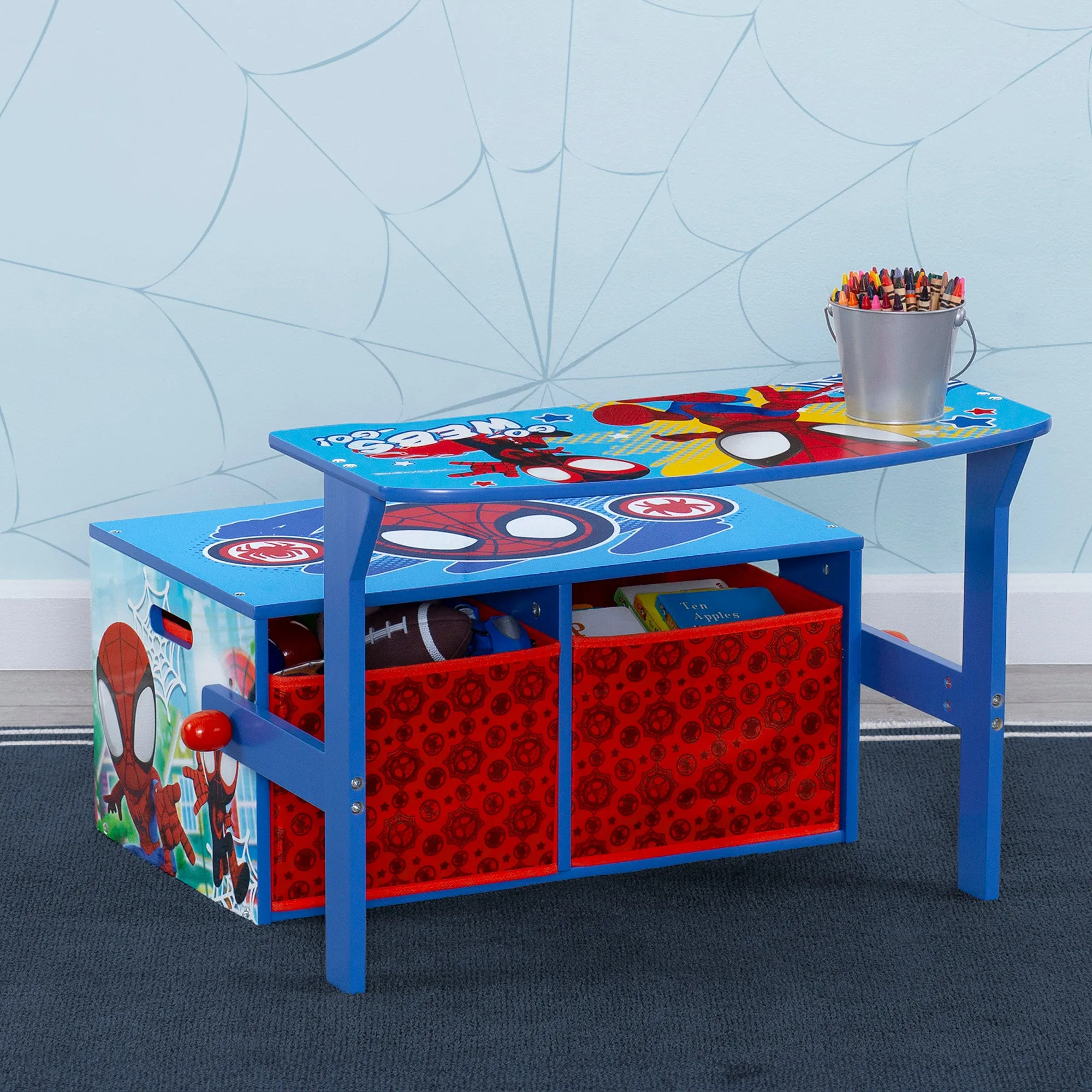 Spidey and His Amazing Friends Activity Bench Babykids_Delta Children_Toy Storage & Bookshelves