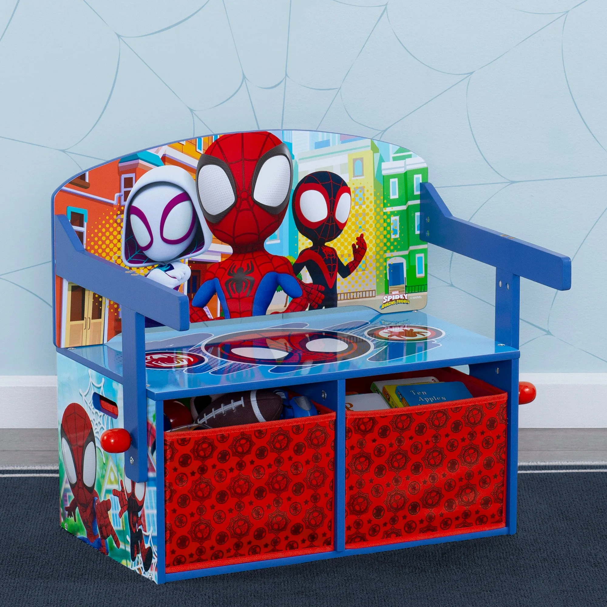Spidey and His Amazing Friends Activity Bench Babykids_Delta Children_Toy Storage & Bookshelves