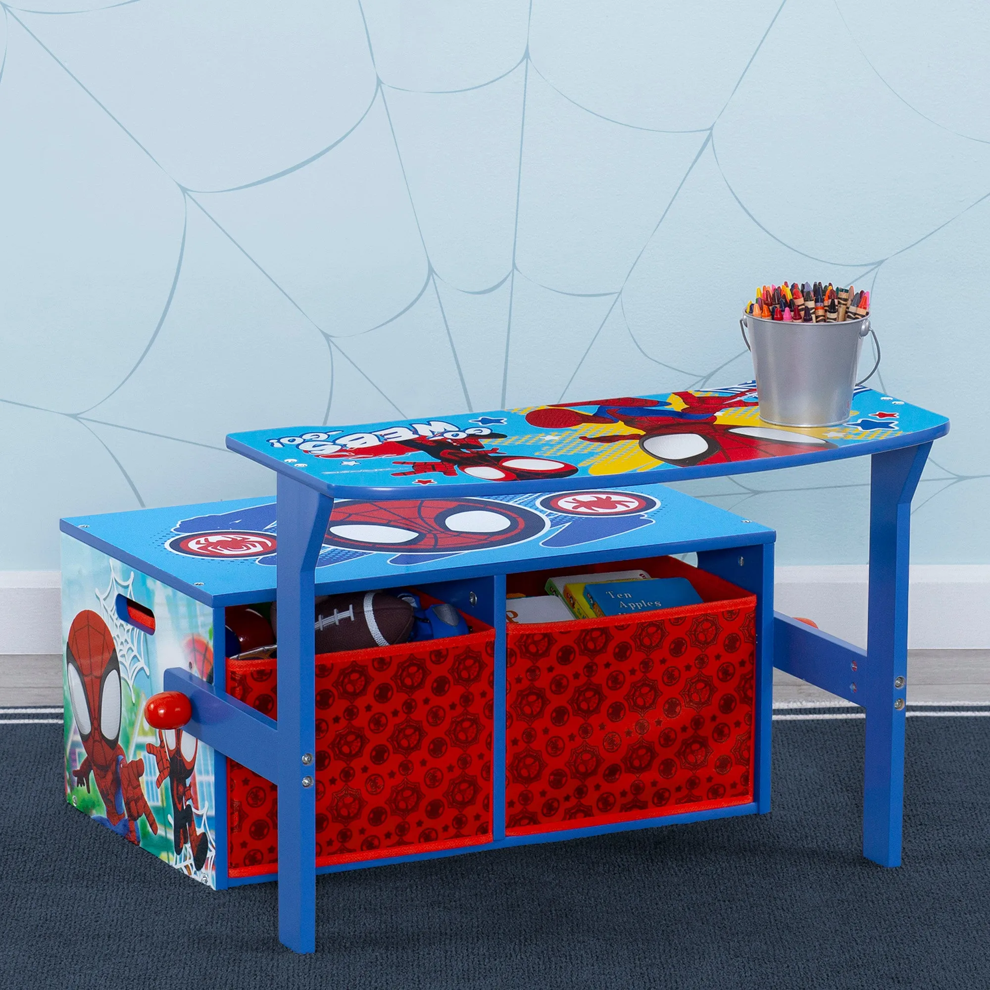 Spidey and His Amazing Friends Activity Bench Babykids_Delta Children_Toy Storage & Bookshelves