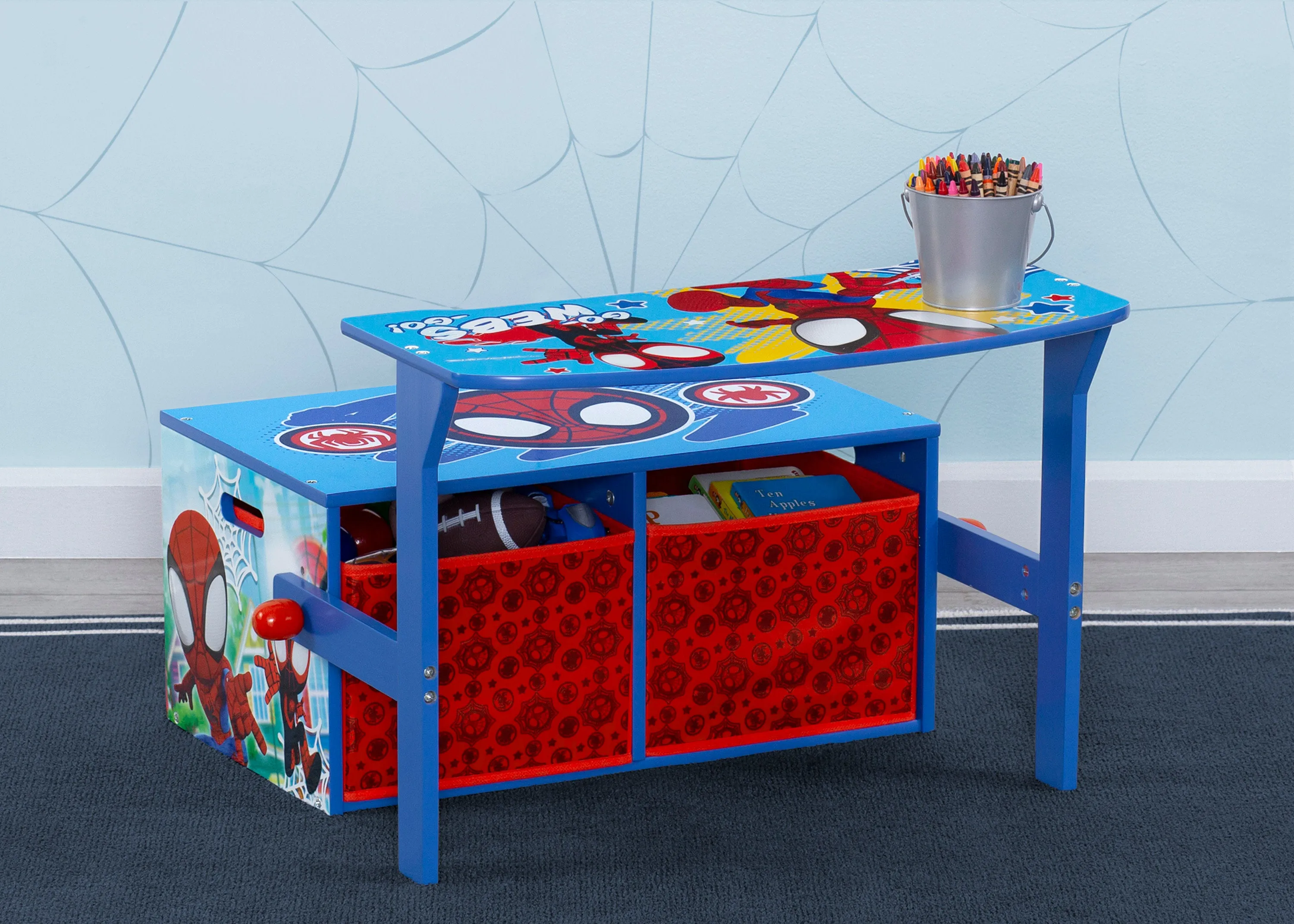 Spidey and His Amazing Friends Activity Bench Babykids_Delta Children_Toy Storage & Bookshelves