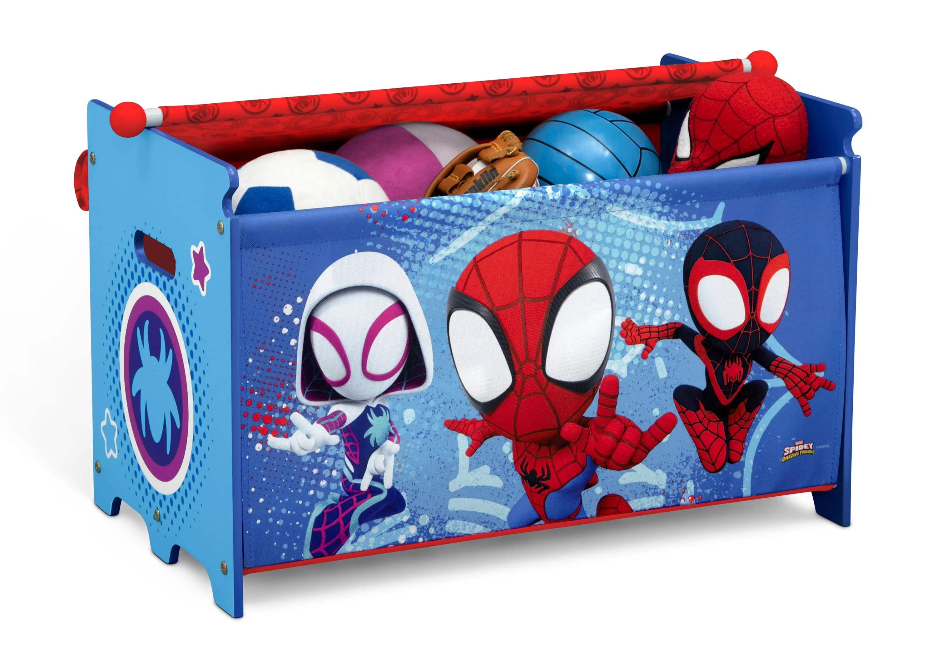 Spidey and His Amazing Friends Toy Box with Retractable Fabric Top Babykids_Delta Children_Toy Storage & Bookshelves