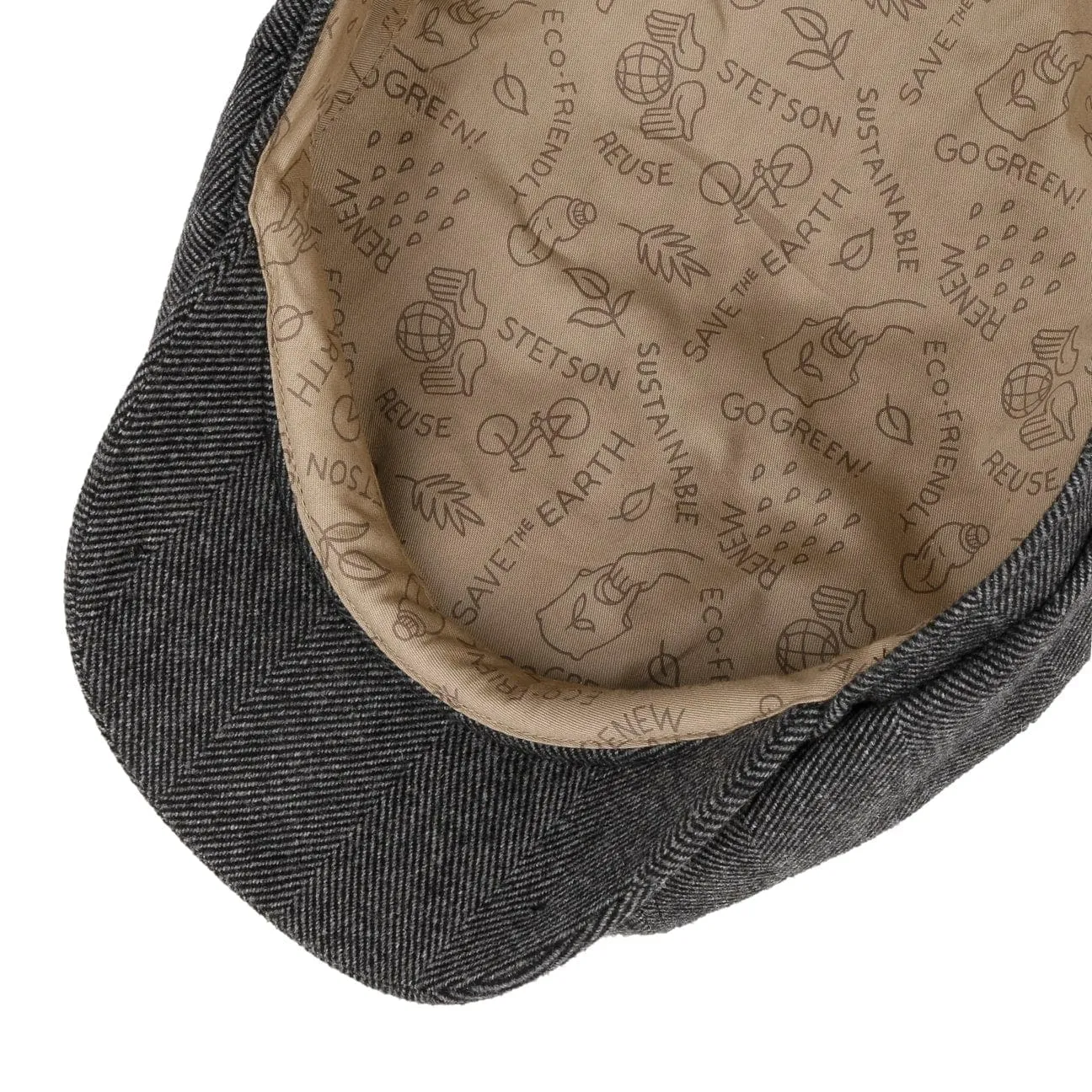 Stetson Accessories Hatteras Sustainable Cashmere Newsboy Cap by Stetson
