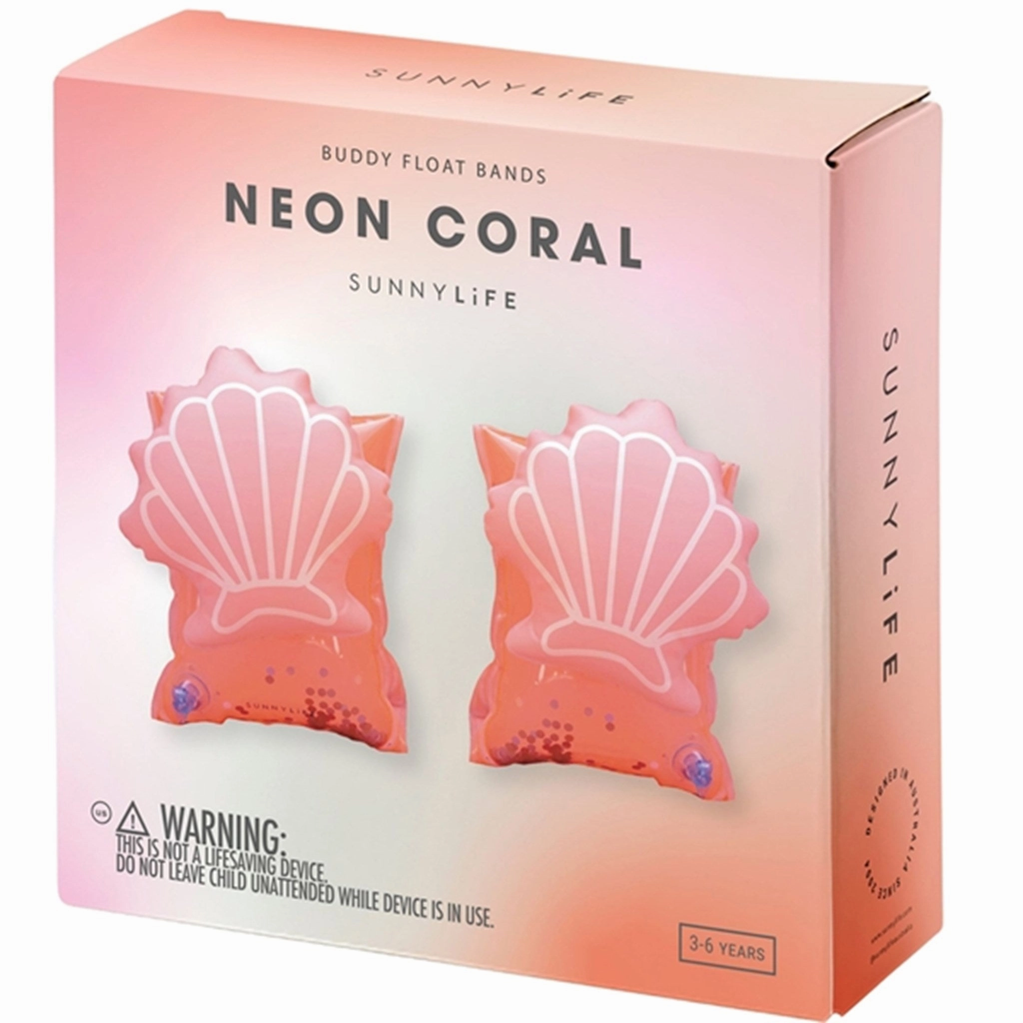 SunnyLife Buddy Float Bands Shell Neon Coral