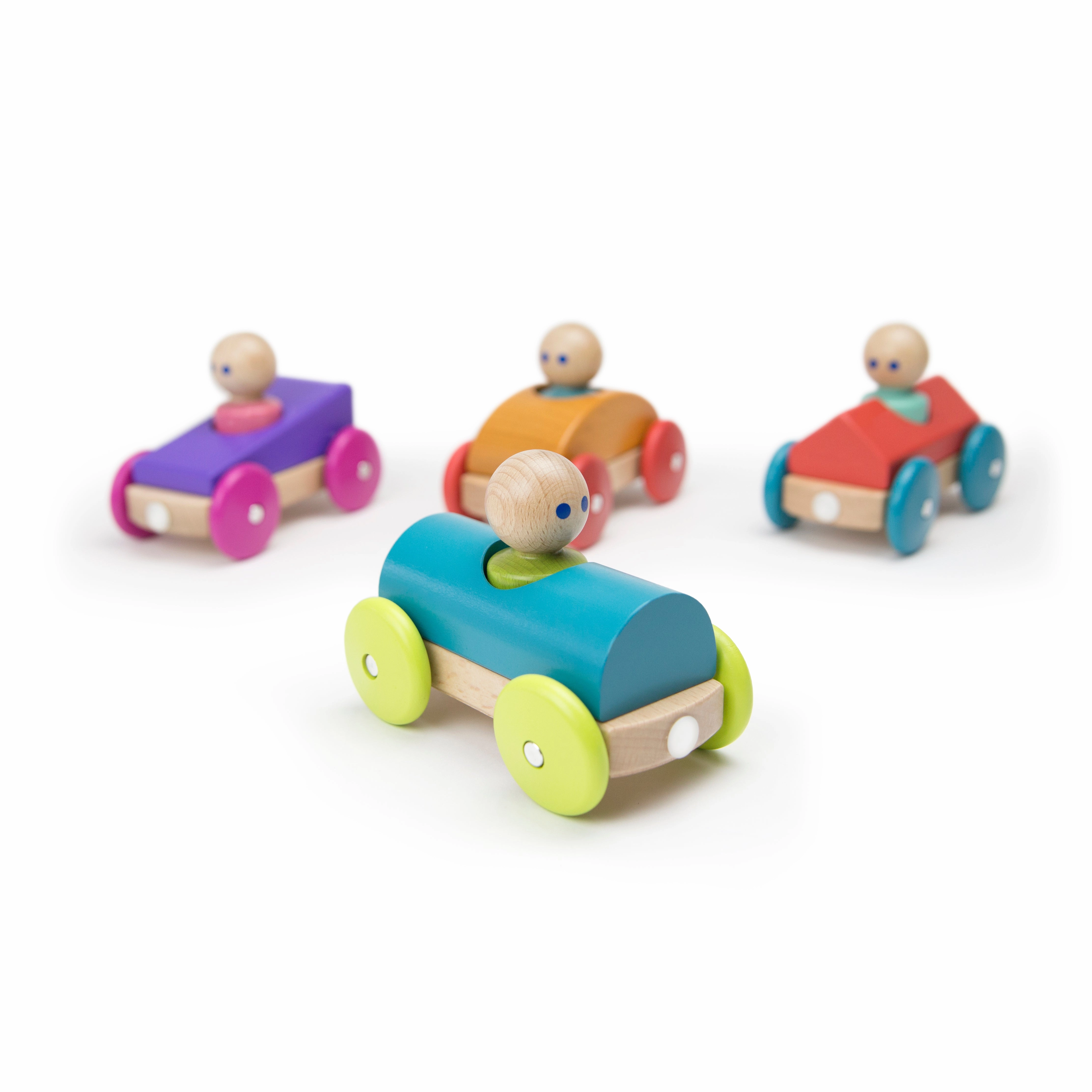Tegu Magnetic Racers Teal Racer Wooden Blocks
