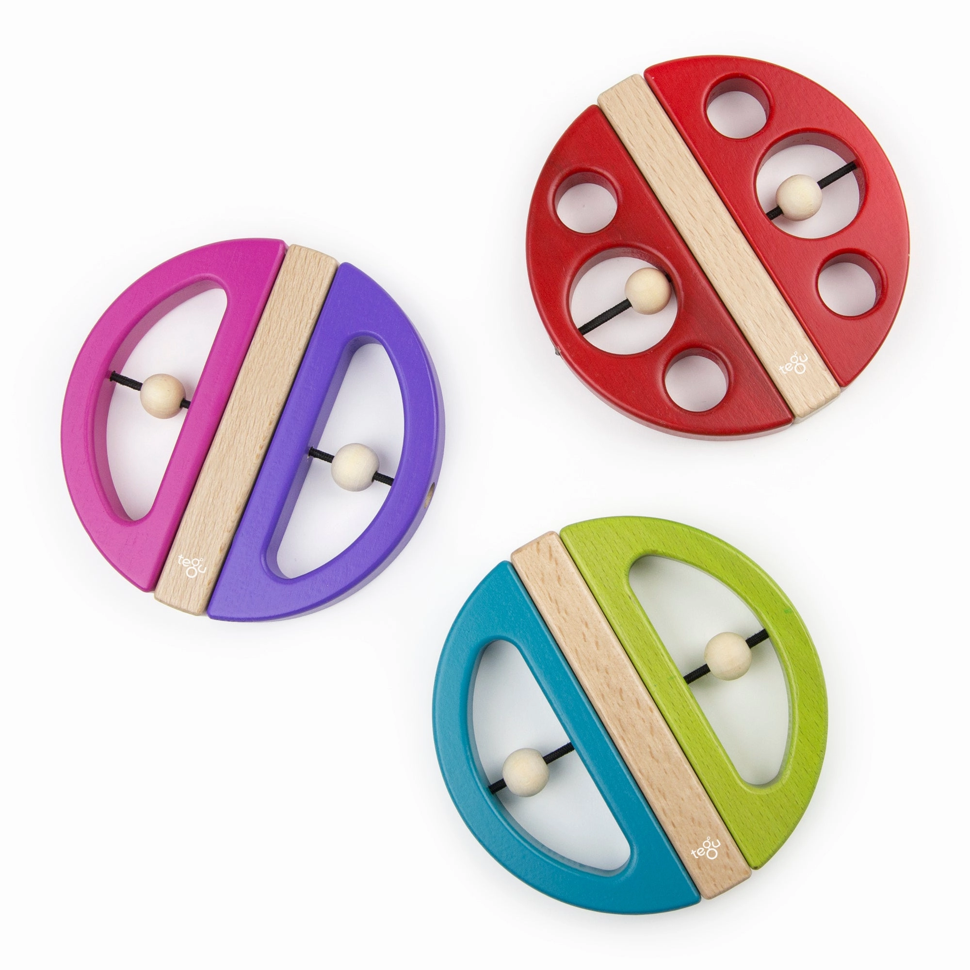 Tegu Swivel Bugs Pink & Purple Magnetic Wooden Blocks