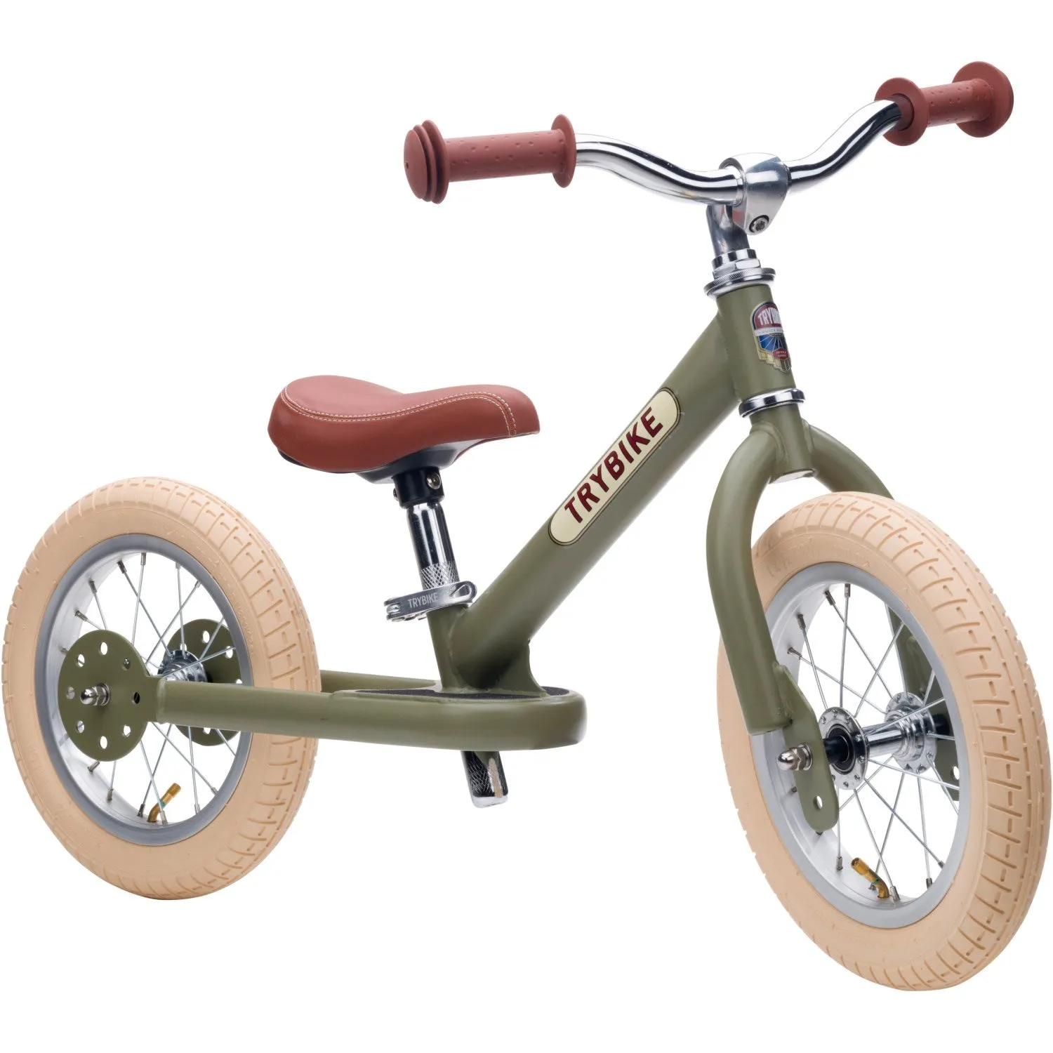 Trybike in steel, 2 wheels, Vintage Green