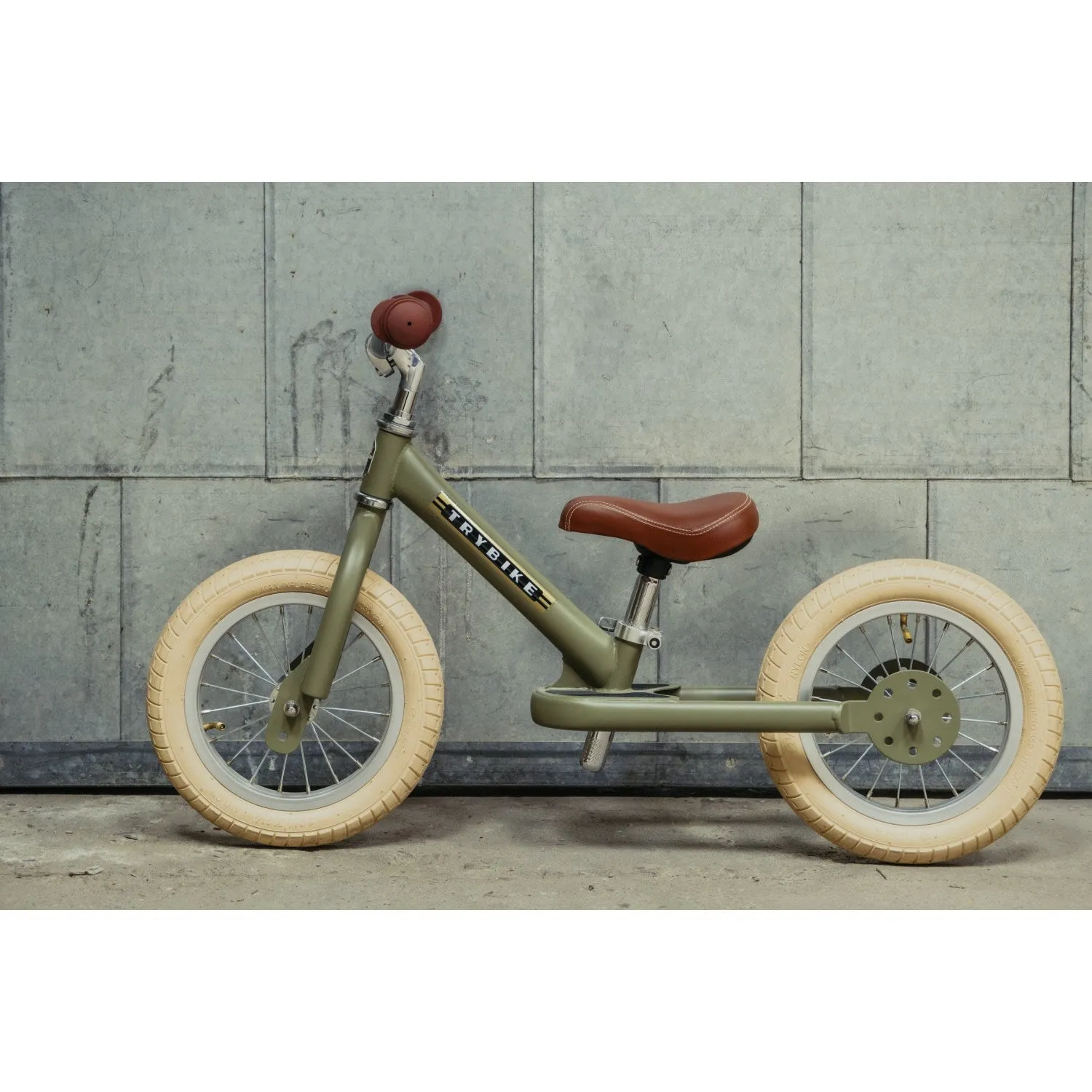 Trybike in steel, 2 wheels, Vintage Green