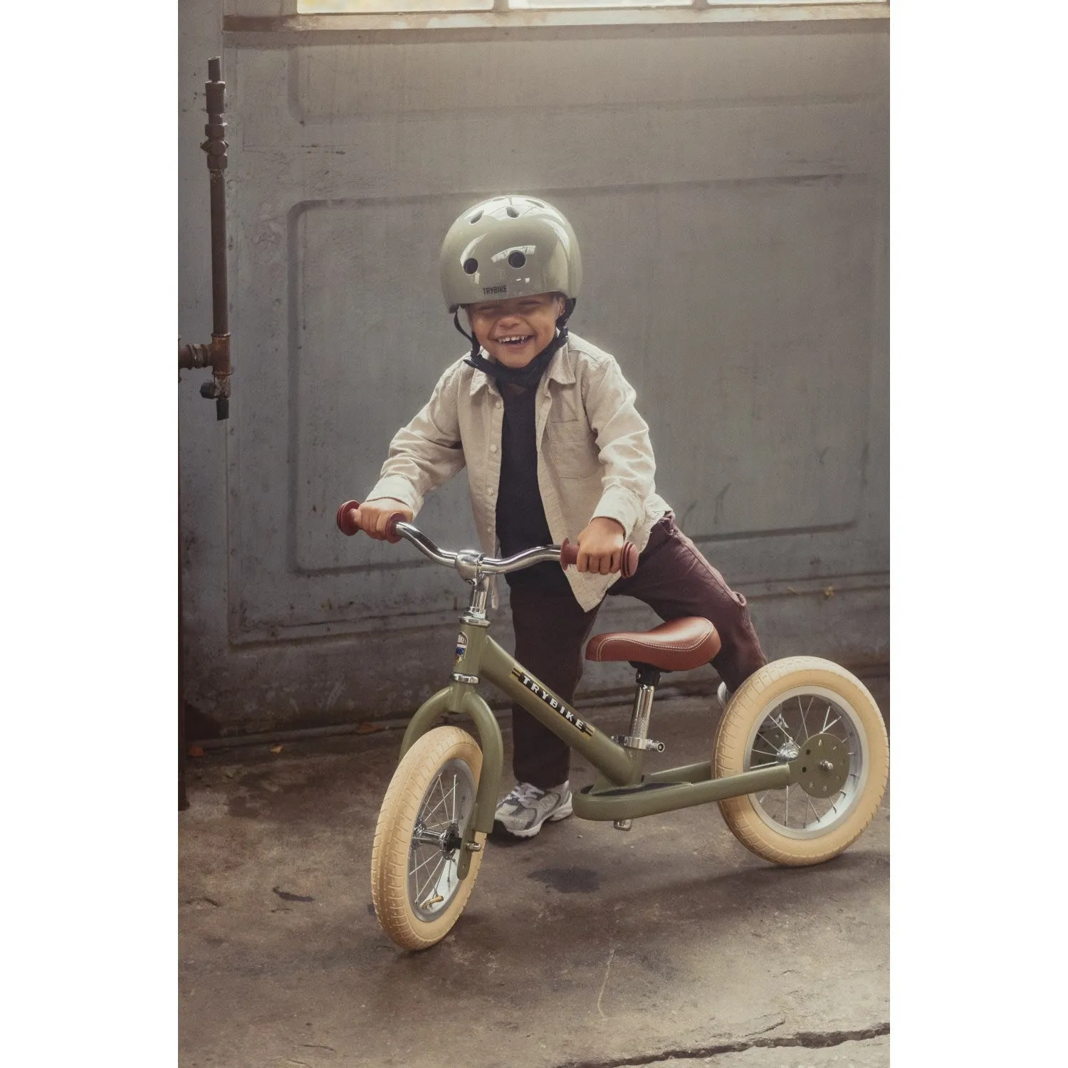 Trybike in steel, 2 wheels, Vintage Green