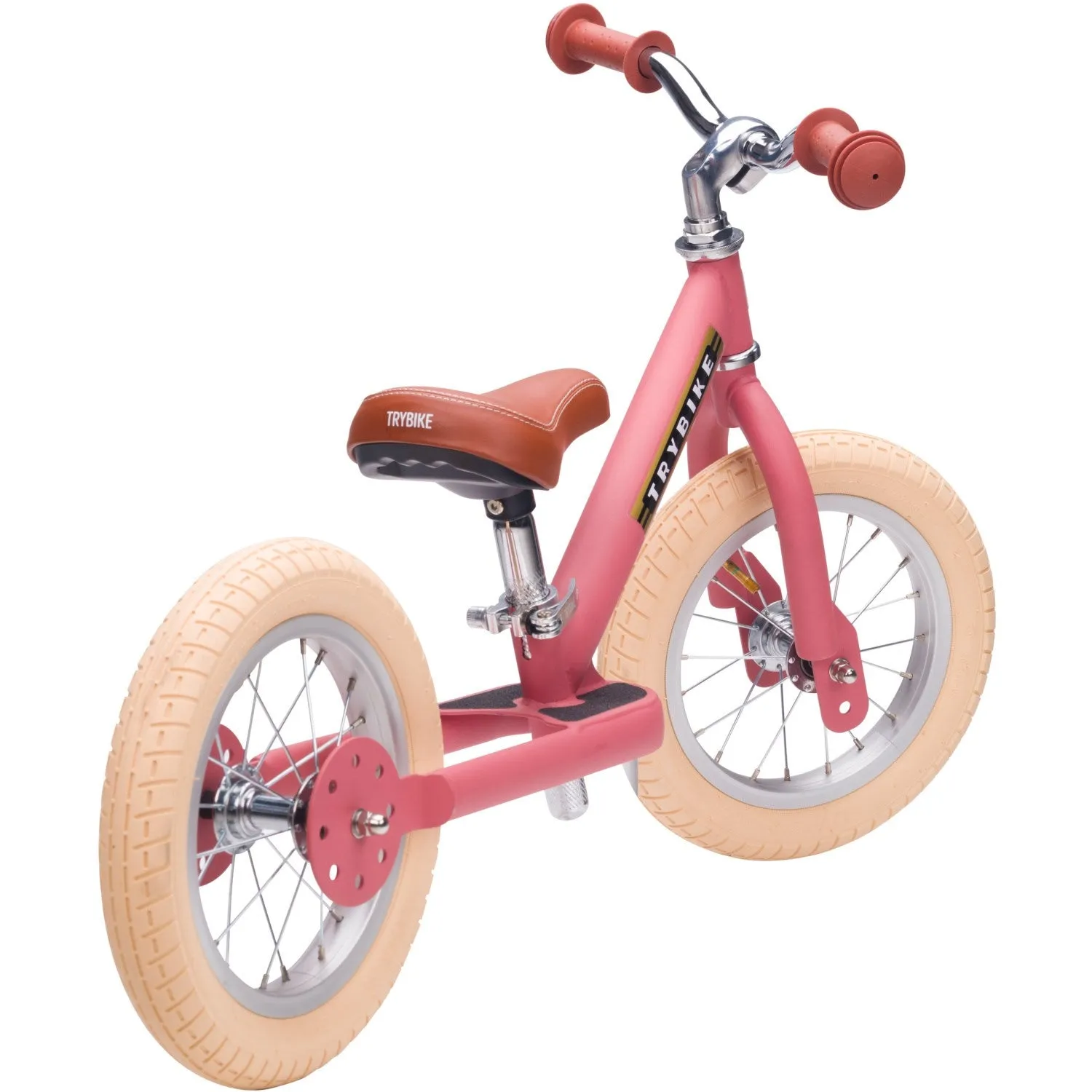 Trybike in steel, 2 wheels, Vintage Rose