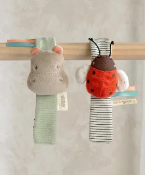 Wrist Rattles - Hippo/Ladybird  (2 Pack)