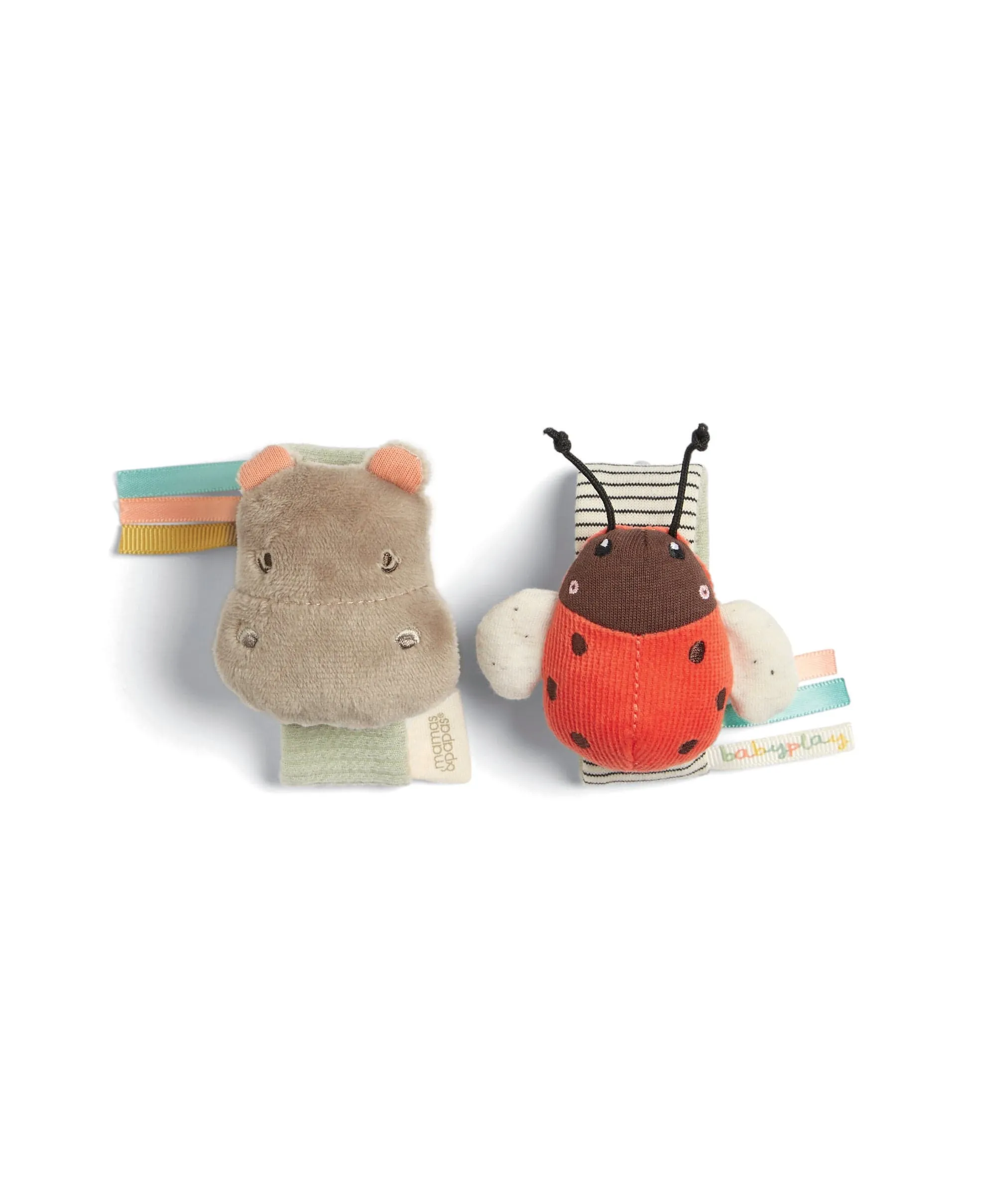 Wrist Rattles - Hippo/Ladybird  (2 Pack)